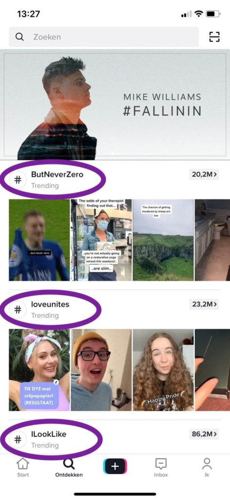 ontdekken pagina tiktok