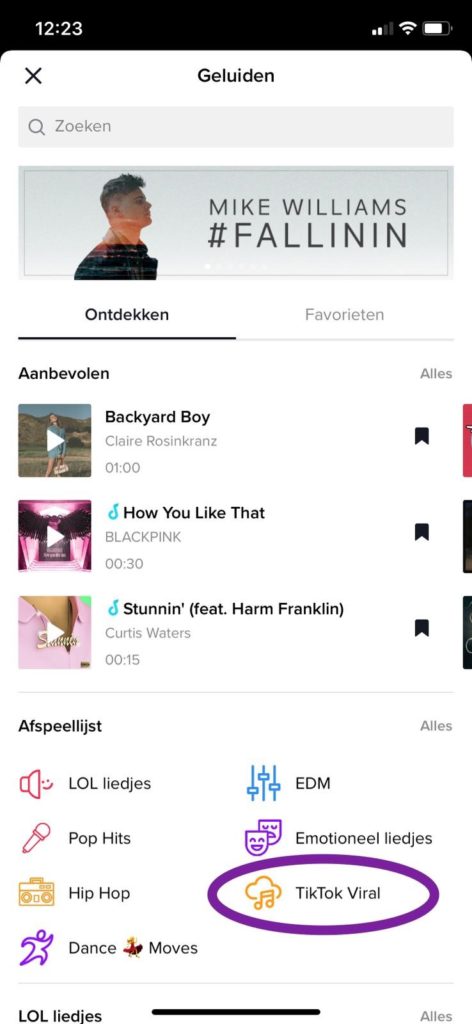 tiktok viral geluidsfragmenten gebruiken